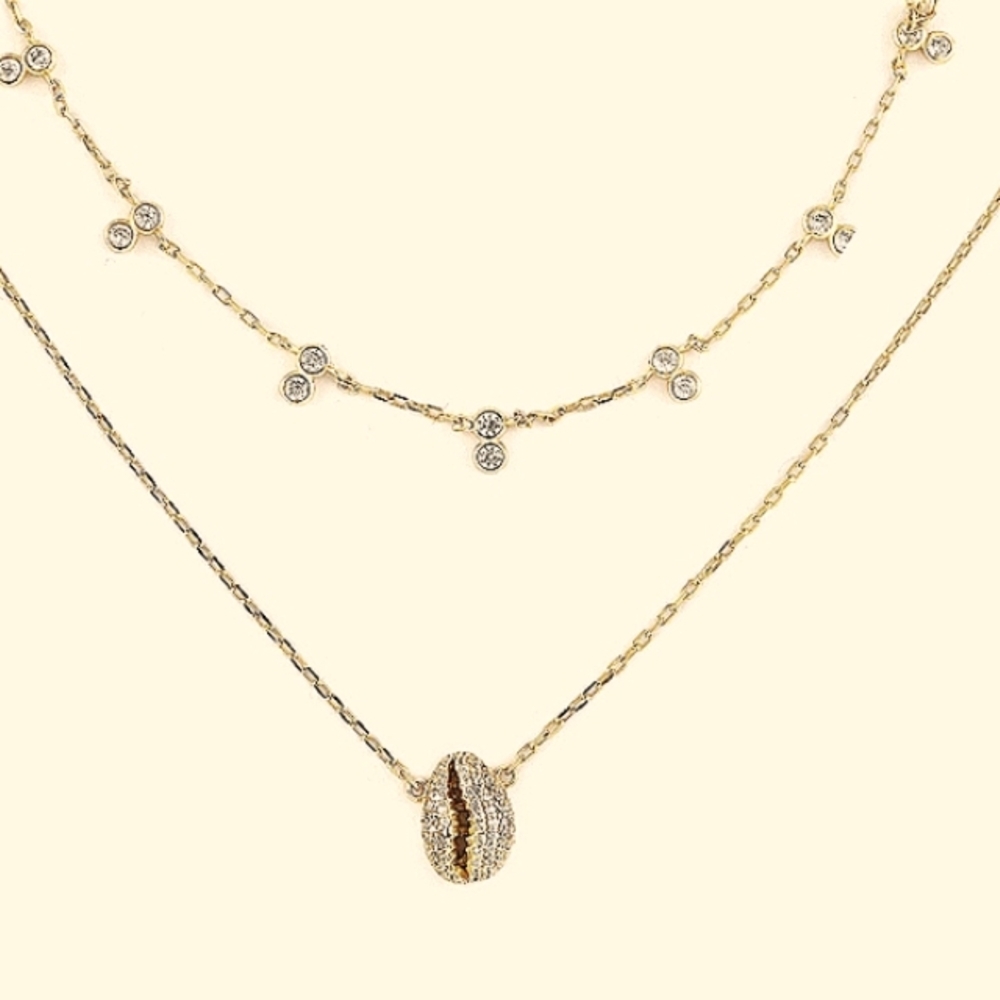 🔥14K Gold Over Sterling Silver with Cubic Zirconia Puka Shell Necklace